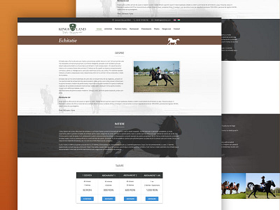 Kingsland equitation page redesign activities equitation facilities kings land page design recreation redesign ui ux
