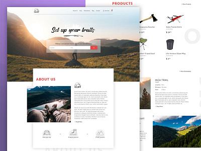 The Cliff - Landing page blog design homepage landingpage shop travel traveling hiking webdesign