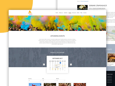 Youpa - Events page calendar design event events events list events page web design youpa