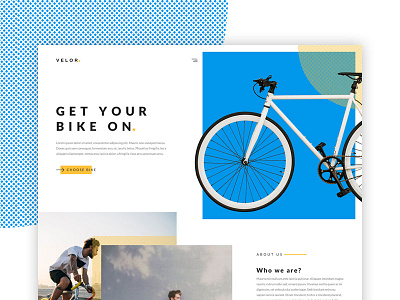 Velor - homepage bicycle bike bikes design homepage landing page web design
