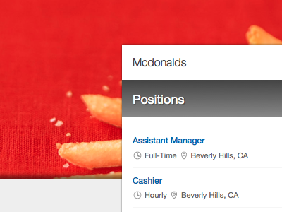 Mcdonalds branding job board listing positions startup