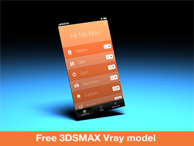 3DS Max Vray model 3d 3dsmax free iphone max ui ux vray