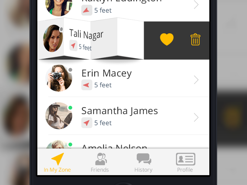 Friends Finder android app fold friends iphone list made with invision mobile navigation psd ui ux