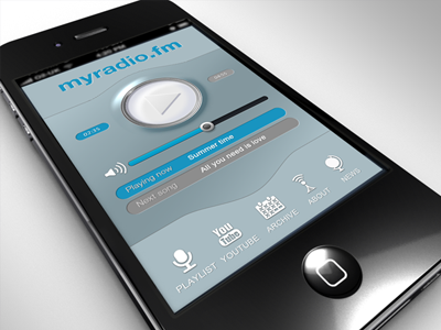 Radio App app gui iphone ui ux