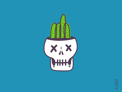 Skulltus artist cactus cool design creative illustration pot skull soulonfire