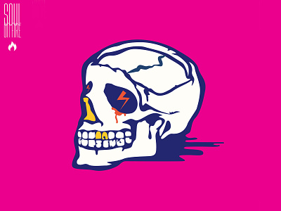 Thunder Skull creative fire head illustration kill skull soulonfire thunder
