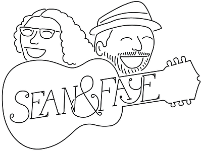 Sean & Faye logo ampersand branding guitar handlettering illustration logo typography