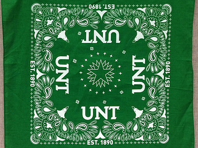 UNT Bandana bandana day job eagle graphic design green illustration paisley star university of north texas unt