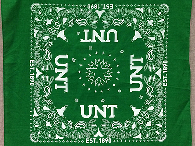 UNT Bandana bandana day job eagle graphic design green illustration paisley star university of north texas unt