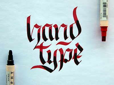 Handtype black calligraphy hand lettering lettering ligatures red type typography