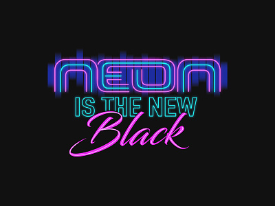 Neon Is The New Black black design logo neon tshirt