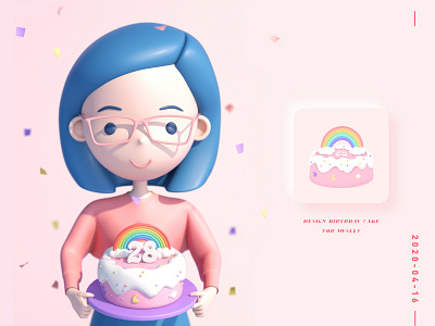 My birthday cake 3d art c4d character design cinema4d design illustration 插图