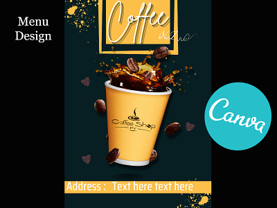 Menu design for Coffee shop advertising branding canva design designer feeds graphic design ig instagram marketing printable template