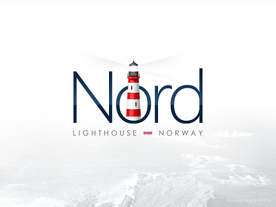 Nord lighthouse logo design graphic illustration lighthouse logo logotype norway visual identity