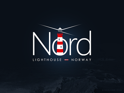 Nord lighthouse logo (v2) design graphic illustration lighthouse logo logotype norway visual identity