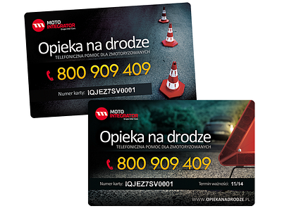 'Opieka na drodze' cards card design graphic