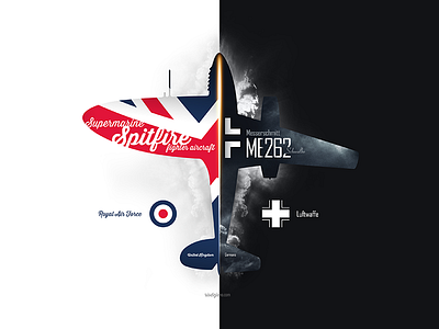 Spitfire vs Messerschmitt design graphic messerschmitt photoshop poster riodejano spitfire vector war
