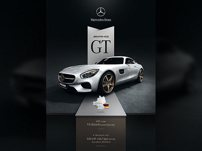 Mercedes AMG GT - poster car design graphic mercedes photography