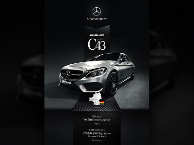 Mercedes AMG C43 - poster car design graphic mercedes photography