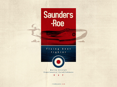 Saunders-Roe S.RA/1 aircraft art design fighter illustration poster riodejano vector war