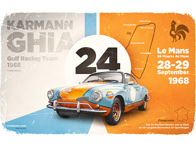 Karmann Ghia car design photoshop poster riodejano