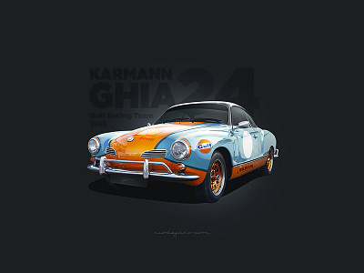 Karmann Ghia car design photoshop poster riodejano