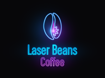 Laser Beans Coffee logo brand coffee cyber design logo logotype neon night riodejano vector