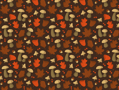 Autumn pattern 🍄 🍂 🌰 decor seamless
