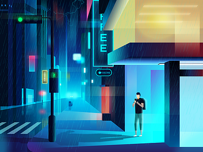 Your City city illustrator light night
