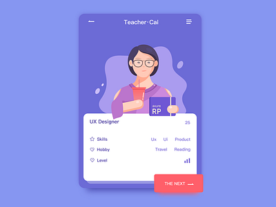 Team members_06 card girl glasses illustration manager members people purple ui ux