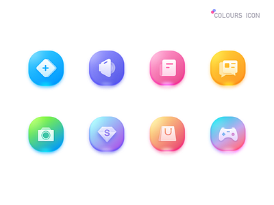 colours icon badge camera colours dialogue diamond dream fantasy game icon shopping