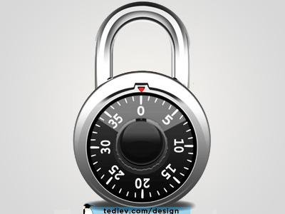 Metal Lock icon lock locker metal photo realistic photoshop vector