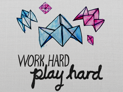 Work Hard Play Hard Expo Identity hyper island identity paint watercolour