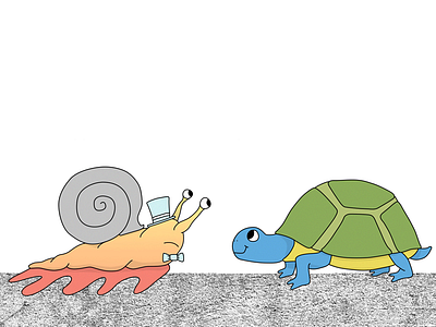 Snailbow meets Mr Turtle animals drawing illustration snail snailbow texture turtle vector
