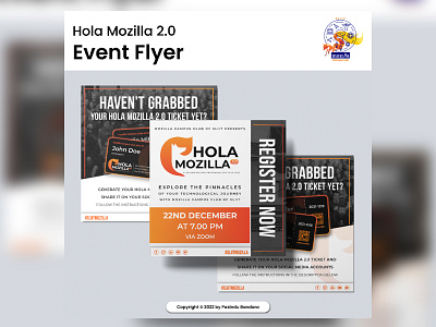 Hola Mozilla 2.0 - Event Flyer branding flyer graphic design illustration minimal modern mozilla squareflyer. vector