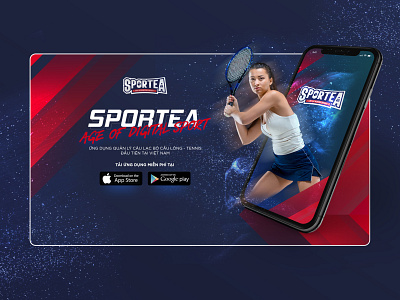 Sportea App - Landing page agency app design landingpage sport tennis ui uidesign uiux