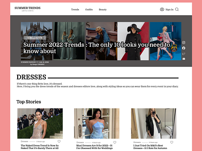 Summer Fashion Trends Blog Website Home Page 💕🚀 animation branding design designer europe fashion feedback graphic design like logo nyc product summer typography ui ui designer ux ux design ux designer