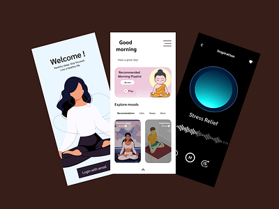 Yoga & Meditation App animation branding design designer europe feedback graphic graphic design illustration logo meditation newyork typography ui ui design ux ux design yoga