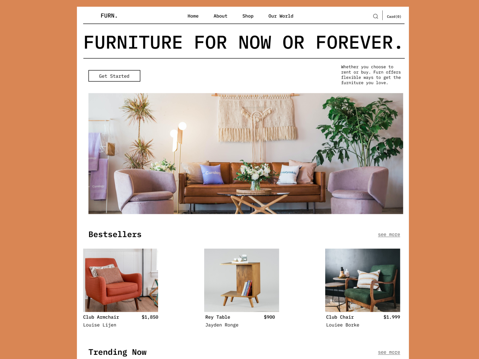 Furniture site by Simge on Dribbble