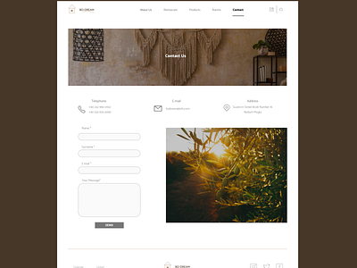Bodream Boutique Hotel & Restaurant Contact Page 🚀 3d branding contact page design designer feedback figma graphic design hotel logo new york nyc ui ui designer ui ux ux ux designer website website design
