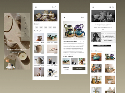 Ceramic Shopping App ✨🌼 animation app branding ceramic design designer ecommerce feedback graphic design like mobile mobile design motion graphics nyc shopping ui ui designer ux ux designer ux ui designer
