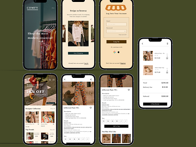 COMFY Ecommerce Shopping App🤎✌️ app design designer ecommerce feedback graphic design logo mobile design motion graphics newyork nyc product designer shopify shopping ui ui designer ux ux designer ux ui