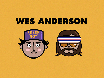 Wes Anderson characters illustration lobby boy richie tenenbaum royal tenenbaum the grand budapest hotel wes anderson