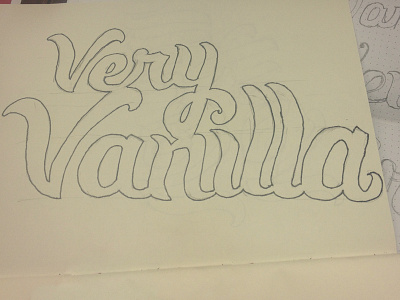 Vanilla curve lettering script slant type vanilla very