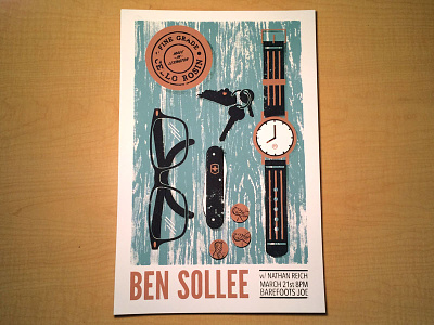 Ben Sollee Full Print barefoots ben glasses halftone knife moonshine music penny poster screenprint sollee watch