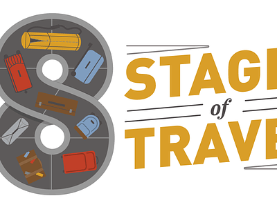 Stages of Travel 8 belt conveyor din eames luggage travel typography