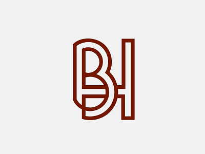 Personal mark b bh branding h identity line logo mark metropolis monolinear