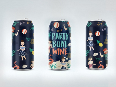 Party Boat Can Wine can label packaging packaging design wine