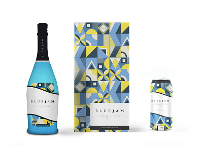 Blue Jam | Blue Wine can can wine label packaging packaging design wine wine box wine label