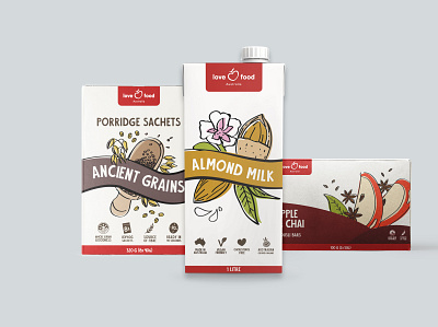 Packaging Design for Love Food Australia cereal milk carton packaging packaging design tetrapack